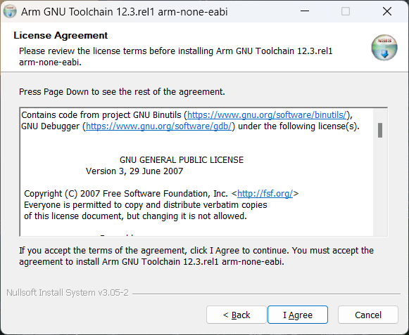 Debugging RP2040 Pico C/C++ SDK Projects using Raspberry Pi Debug Probe & VS Code 16 Installing ARM-GCC Toolchain 12.3 on Windows 11 Agree to Terms CIRCUITSTATE Electronics