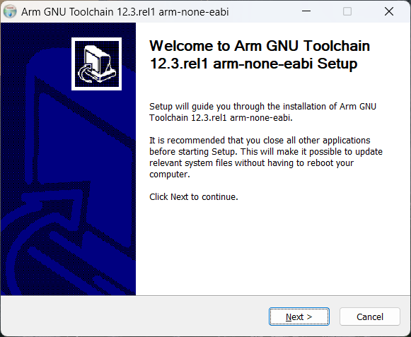 Debugging RP2040 Pico C/C++ SDK Projects using Raspberry Pi Debug Probe & VS Code 15 Installing ARM-GCC Toolchain 12.3 on Windows 11 First Window CIRCUITSTATE Electronics