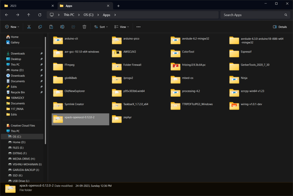 Debugging RP2040 Pico C/C++ SDK Projects using Raspberry Pi Debug Probe & VS Code 9 Installing OpenOCD on Windows 11 Installation Folder by CIRCUITSTATE Electronics