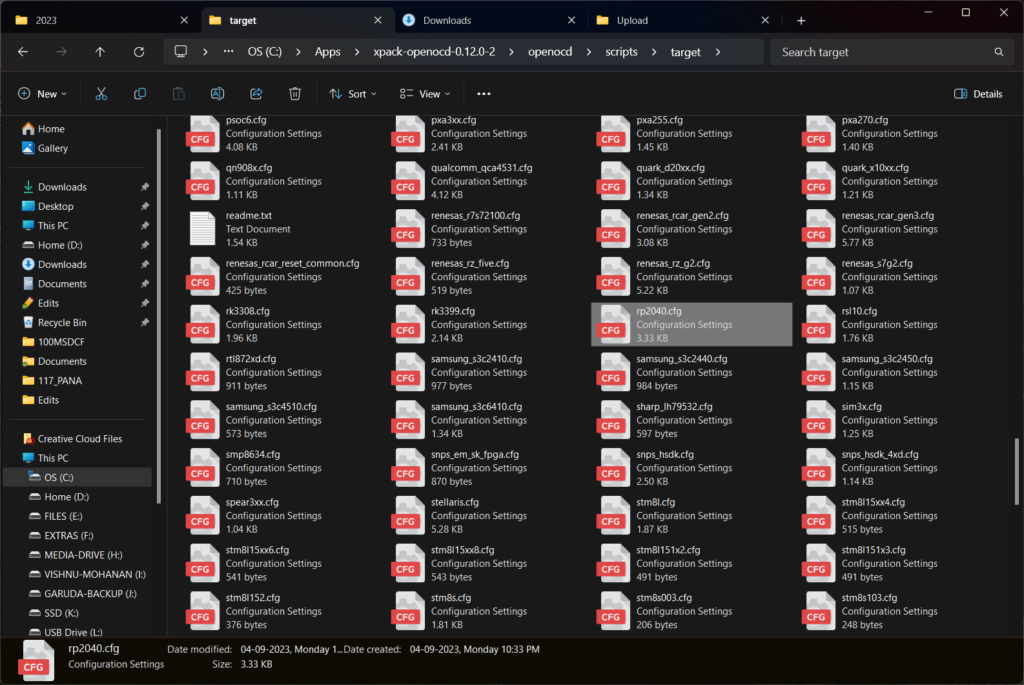 Debugging RP2040 Pico C/C++ SDK Projects using Raspberry Pi Debug Probe & VS Code 10 OpenOCD RP2040 Target Configuration File Windows 11 CIRCUITSTATE Electronics