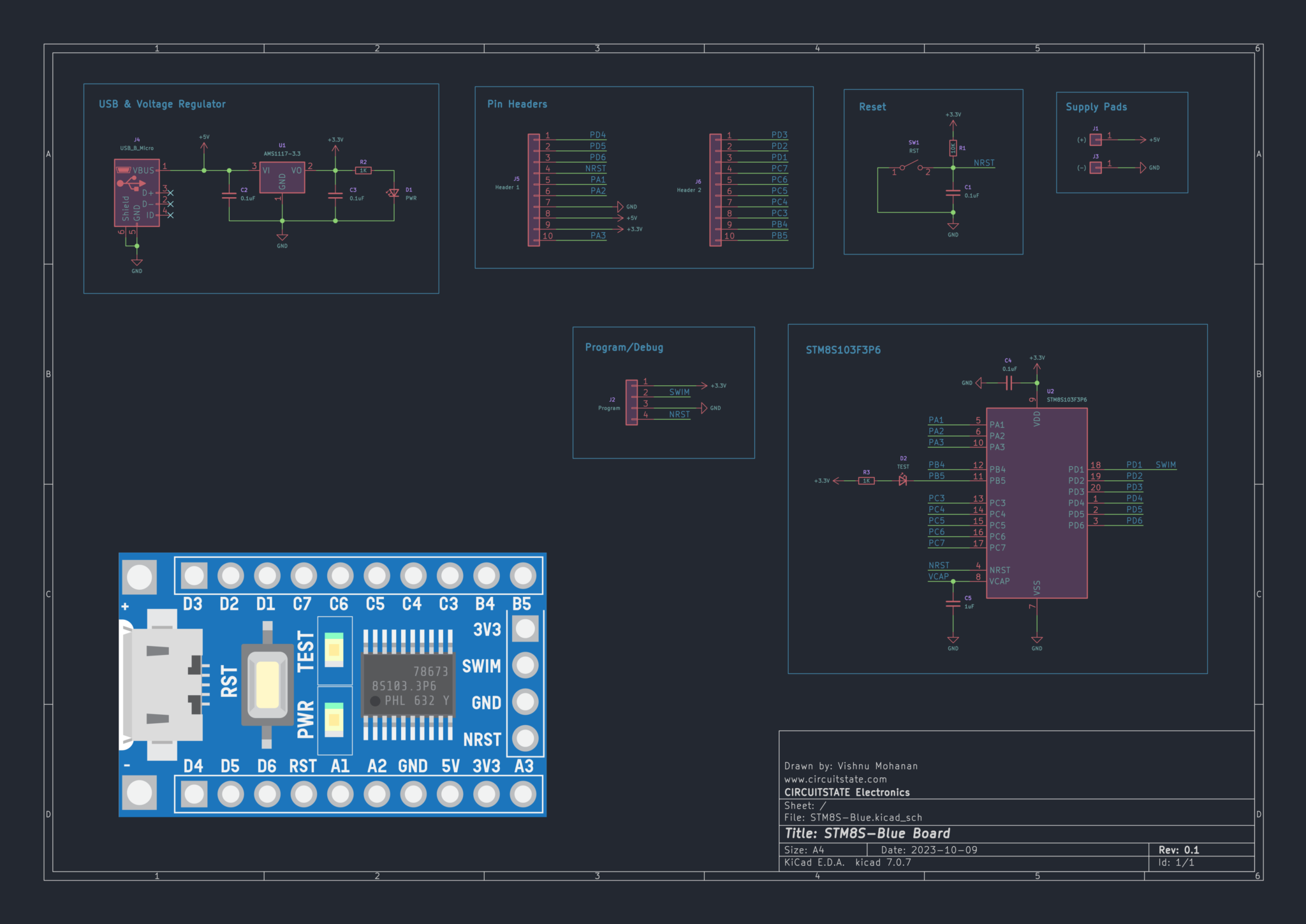 The STM8S103F3P6 Development Board : Learn Microcontroller with STM8S ...