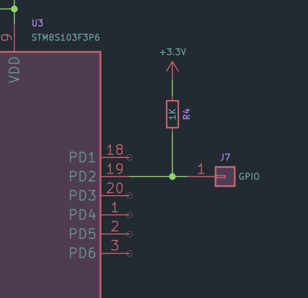 STM8S103F3P6 Microcontroller Pull-Up Resistor Schematic by CIRCUITSTATE Electronics