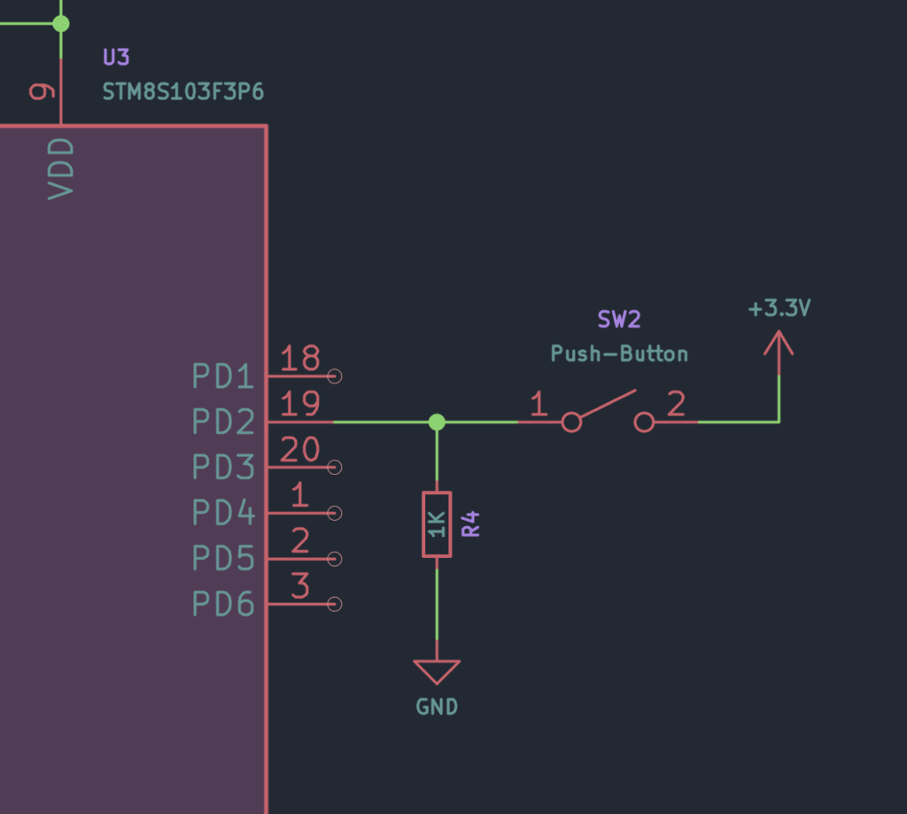 STM8S103F3P6-Microcontroller-Push-Button-with-Pull-Down-Resistor-Schematic-CIRCUITSTATE-Electronics-1