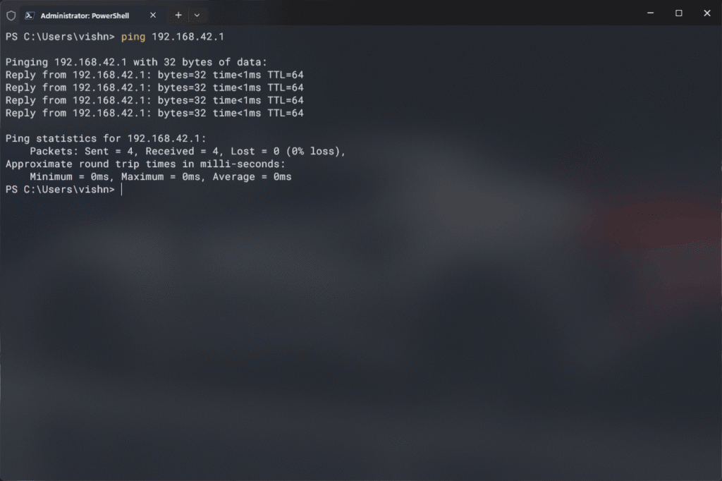 Pinging the Milk-V Duo board from Windows Terminal with SSH access